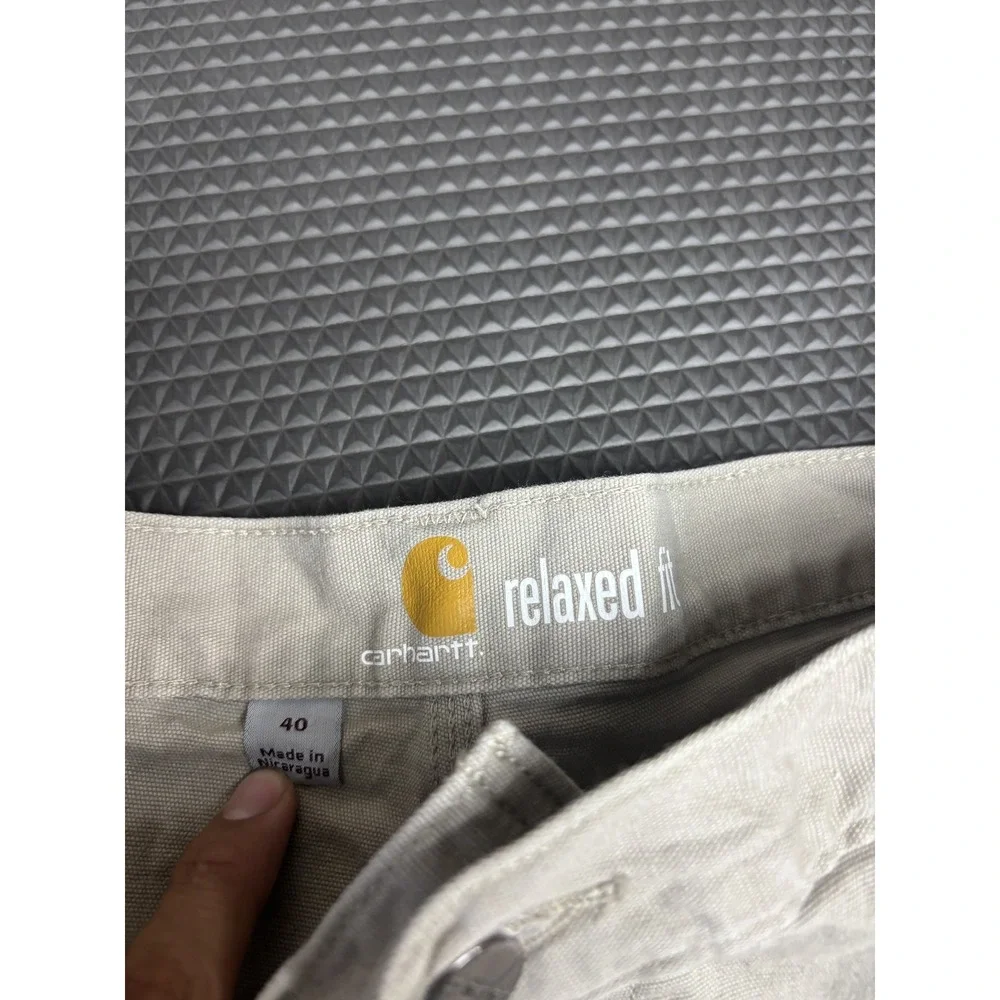 Carhartt Men's Size 40 Relaxed Fit Khaki Work Cargo Shorts Canvas Utility